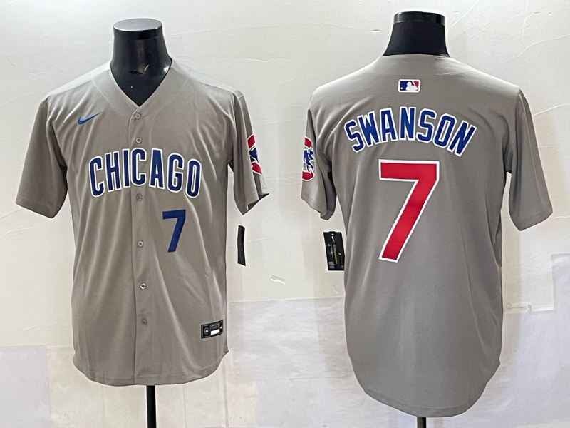 Men Chicago Cubs #7 Swanson grey Nike MLB 2025 jersey 043->chicago cubs->MLB Jersey